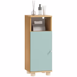 Meuble de salle de bain - HOMCOM - placard à porte et compartiment ouvert - panneau de particules - 30x30x80cm - vert