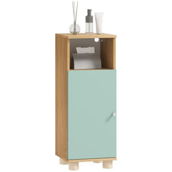 Meuble de salle de bain - HOMCOM - placard à porte et compartiment ouvert - panneau de particules - 30x30x80cm - vert