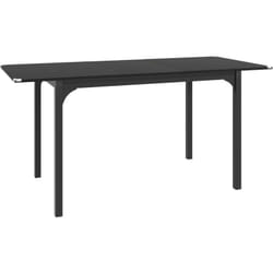 Table de salle à manger extensible 4-6 personnes piètement acier effet bois noir
