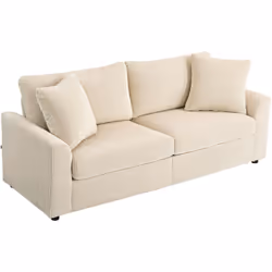 Plongez dans le confort somptueux du canapé 3 places blanc HOMCOM, doté d'un coussin à ressorts et d'une mousse haute densité ...