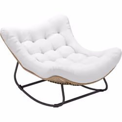 Découvrez le fauteuil à bascule en résine tressée d'Outsunny, conçu pour un confort optimal avec sa forme œuf et son balancem ...