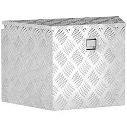 Boîte à outils pour remorque - HOMCOM - en aluminium - verrouillable - en forme trapézoïdal - 737 x 41 x 46 cm - argent