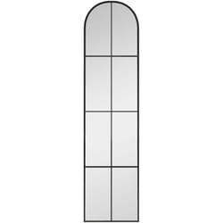 Grand miroir mural pleine longueur 40x160 cm style verrière métal noir