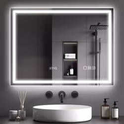 Miroir salle de bain - HOMCOM - LED - bluetooth - 60 x 80 cm - lumière réglable 3 couleurs anti-buée mémoire - argent