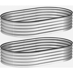Lot de 2 jardinières carrés potagers dim. 152 x 91 x 30 cm tôle d'acier galvanisée