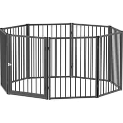 Pawhut - Parc enclos chien modulable pliable - porte verrouillable, 8 panneaux - acier noir