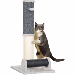Découvrez le poteau à griffer pour chat PawHut, incluant un poteau, une brosse et une balle de jeu. Hauteur de 85 cm, base la ...