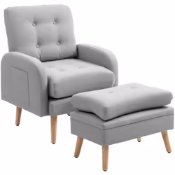 Découvrez le charme douillet du fauteuil de relaxation avec repose-pied HOMCOM, où style et confort se marient à la perfectio ...