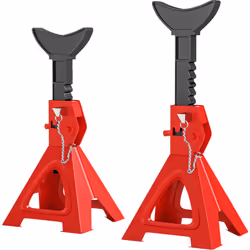 Optimisez la maintenance de votre véhicule avec le set de chandelles de voiture HOMCOM. En acier revêtu, elles supportent 3 t ...