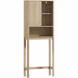 Optimisez votre salle de bain avec le meuble de rangement au-dessus des toilettes HOMCOM, comprenant deux étages, deux compar ...