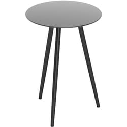 Table basse d'appoint - bout de canapé - dia. 40 x 50 cm - acier verre trempé noir