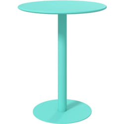 Table ronde 2 personnes table à manger ronde dia. 60 cm acier bleu turquoise