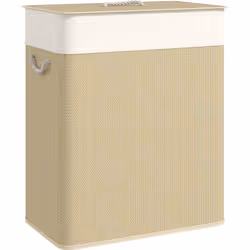 Optimisez votre intérieur avec le panier à linge HOMCOM, deux compartiments de 50 litres, séparant les vêtements propres des  ...