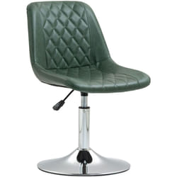 Chaise de bureau design Chesterfield capitonné revêtement synthétique vert vieilli avec surpiqûres