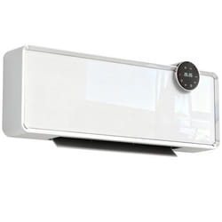 Chauffage mural - HOMCOM - céramique - 1000/2000W - ventilateur thermostat minuterie - ABS et PA - 54x187x123cm - blanc