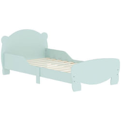 Lit enfant - AIYAPLAY - 70x140 cm - barrières de sécurité - thème dours - pour garçons filles âgés de 3 à 6 ans - vert