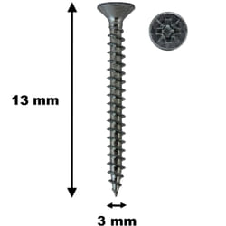 Lot de 100 vis à bois, tf, acier zingué, 3 x 13 mm