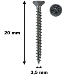 No Brand - Lot de 100 vis à bois, tf, acier zingué, 3.5 x 20 mm