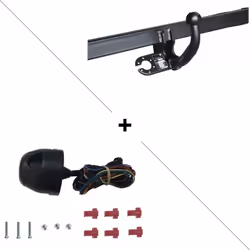 Description générale Attelage Imiola col de cygne démontable avec outil, conçu pour la Renault Clio 2 phase 2 (hors modèles S ...