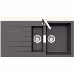 POINTS FORTS : > Évier encastrable 100x50 cm > Evier vidage automatique > Meuble sous évier 60 cm minimum > Évier réversible  ...
