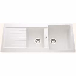 POINTS FORTS : > Évier encastrable 116x50 cm > Evier vidage manuel > Meuble sous évier 80 cm minimum > Évier réversible CARAC ...