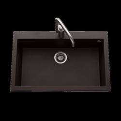 Évier granit noir moucheté Luisina QUADRILLE 1 bac 794x504