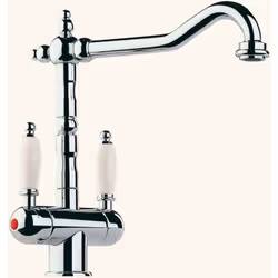 POINTS FORTS : > Robinet rétro H 280 x L 135 mm > Bec orientable à 360° > Tête céramique > Robinetterie cuisine avec flexible ...