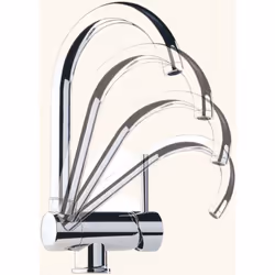 POINTS FORTS : > Robinet rabattable H 80-320 x L 190 mm > Bec basculant > Mitigeur pour cuisine > Robinetterie cuisine avec f ...