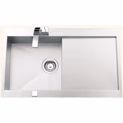 POINTS FORTS : > Évier encastrable 86x52 cm > Meuble sous évier 45 cm minimum > Evier vidage automatique > Évier réversible C ...