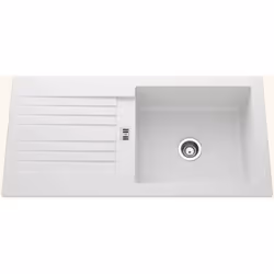 POINTS FORTS : > Évier encastrable 100x50 cm > Meuble sous évier 60 cm minimum > Evier vidage manuel > Évier réversible CARAC ...