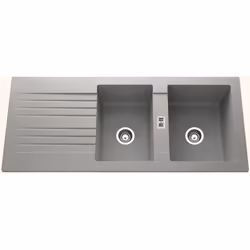 POINTS FORTS : > Évier encastrable 116x50 cm > Meuble sous évier 80 cm minimum > Evier vidage manuel > Évier réversible CARAC ...