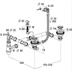 Cuisissimo - Vidage automatique 2 bacs CUIPD172 pour évier SystemCeram cleya