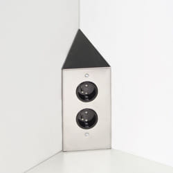 Cuisissimo - Prise cuisine brighton - Double prise inox brossé