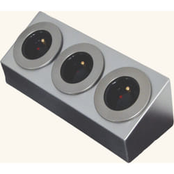 Cuisissimo - Prise cuisine barry - Bloc 3 prises inox brossé