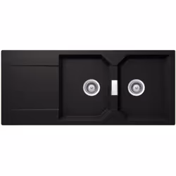 POINTS FORTS : > Évier encastrable 116x51 cm > Evier vidage manuel > Meuble sous évier 80 cm minimum > Évier réversible CARAC ...