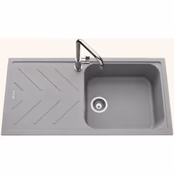 POINTS FORTS : > Évier encastrable 100x50 cm > Meuble sous évier 60 cm minimum > Evier vidage manuel > Évier réversible CARAC ...