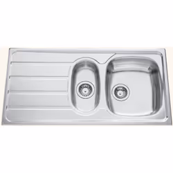 POINTS FORTS : > Évier encastrable 100x50 cm > Meuble sous évier 60 cm minimum > Evier vidage manuel > Évier réversible CARAC ...