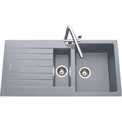 POINTS FORTS : > Évier encastrable 100x50 cm > Meuble sous évier 60 cm minimum > Evier vidage manuel > Evier réversible CARAC ...