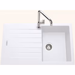 POINTS FORTS : > Évier encastrable 86x50 cm > Meuble sous évier 50 cm minimum > Evier vidage manuel > Evier réversible CARACT ...