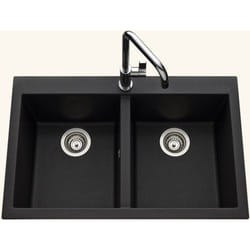 Vier granit noir moucheté Luisina quadrille 2 bacs