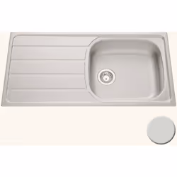 POINTS FORTS : > Évier encastrable 100x50 cm > Meuble sous évier 60 cm minimum > Evier vidage manuel > Évier réversible CARAC ...