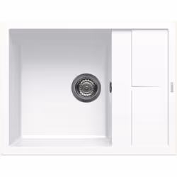 POINTS FORTS : > Évier encastrable 65x50 cm > Meuble sous évier 50 cm minimum > Evier vidage manuel > Evier réversible CARACT ...