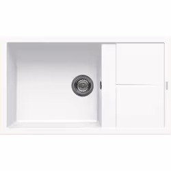 POINTS FORTS : > Évier encastrable 86x50 cm > Meuble sous évier 60 cm minimum > Evier vidage manuel > Evier réversible CARACT ...