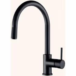 POINTS FORTS : > Robinet noir H 357 x L 219 mm > Douchette extractible mono jet > Mitigeur pour cuisine > Robinetterie cuisin ...