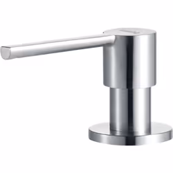 > Flacon pompe 300ml > Distributeur savon inox > Rechargement pratique par la tête amovible > Cuisine minimaliste
