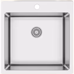 POINTS FORTS : > Évier encastrable 50x50,5 cm > Meuble sous évier 50 cm minimum > Evier vidage manuel > Evier réversible CARA ...