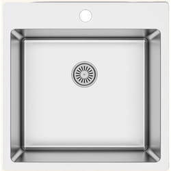 Evier inox lisse KEZIA 1 bac sans égouttoir