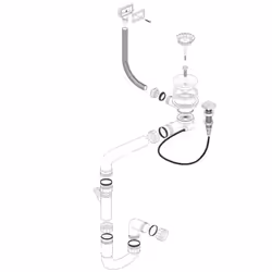 > Vidage gain de place > Vidage évier automatique > Pour évier inox RIKAS > Diamètre évacuation évier : 90 mm