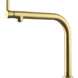 POINTS FORTS : > Robinet doré H 306 x L 225 mm > Bec orientable à 180° > Mitigeur pour cuisine > Robinetterie cuisine avec fl ...