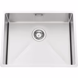 POINTS FORTS : > Évier encastrable cuve 52x40 cm > Meuble sous évier 80 cm minimum > Evier vidage manuel vendu séparément > É ...